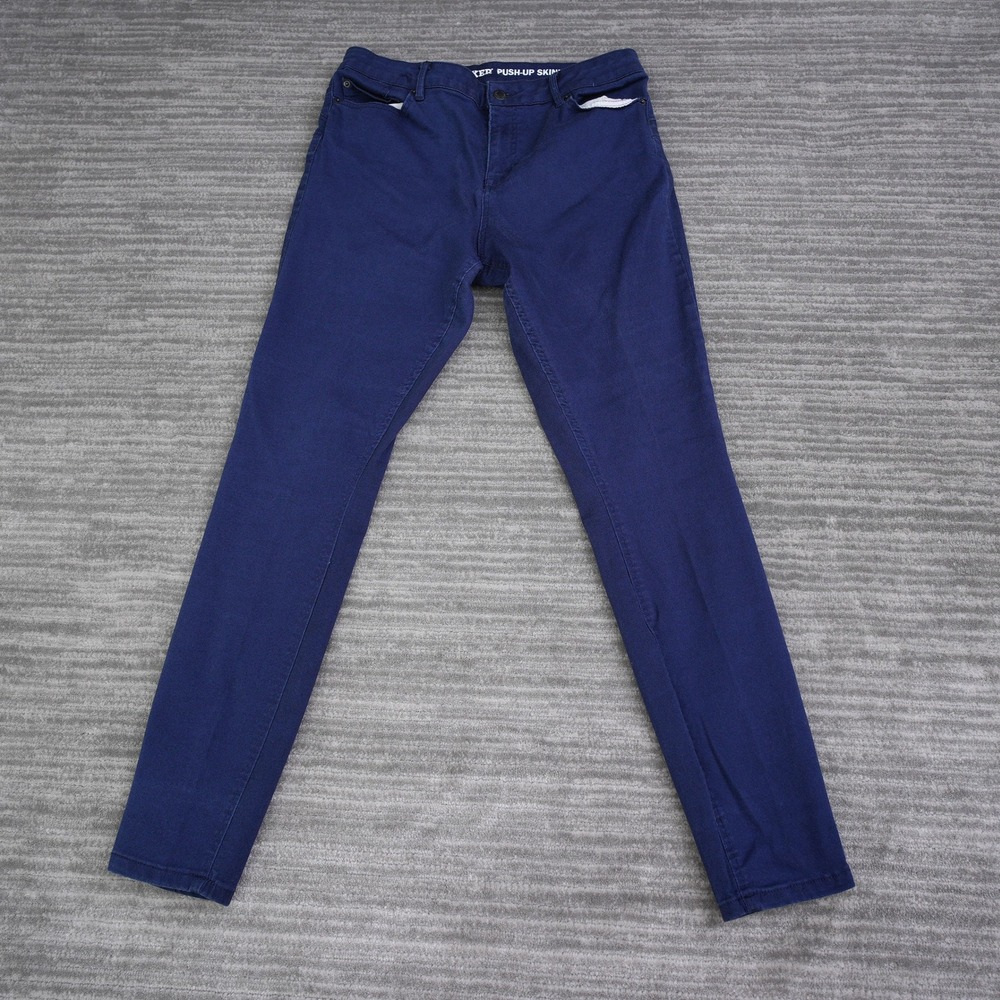 Joe Boxer Womens Navy Blue Push-Up Skinny Pants Size 11 Stretch Cotton Blend